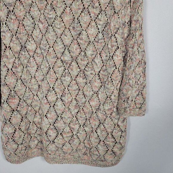 J. Jill Women's Pointelle Loose Knit 3/4 Sleeve Light Weight Sweater Size L - Picture 4 of 14